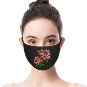 Rose Bouquet Bling Rhinestone Mask